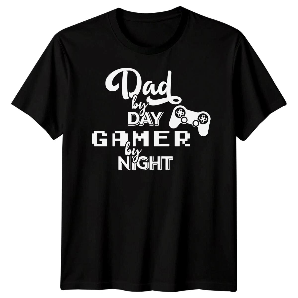 Mens Dad By Day Gamer By Night Funny Fathers Day TTshirt Tee Best Daddy Ever2#FD XL