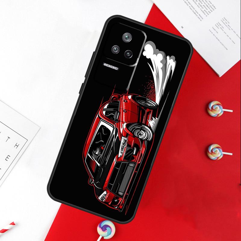 

JDM Car Evo Case For Xiaomi 13 12 Lite 12X 11T 12T Pro Cover For POCO F5 X5 X3 Pro X4 F4 GT F3 C40 M5s POCO M5s