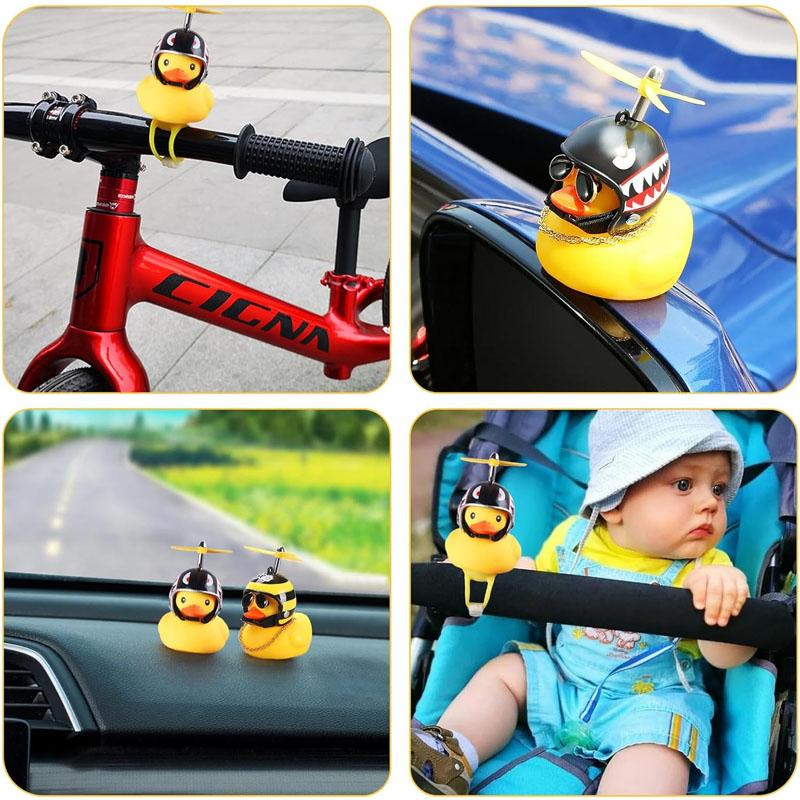 Bicycle Small Yellow Duck Motorcycle Decoration Airscrew Helmet Standing Duck Broken Wind Ducky For Bicycle Motor Riding Cycling