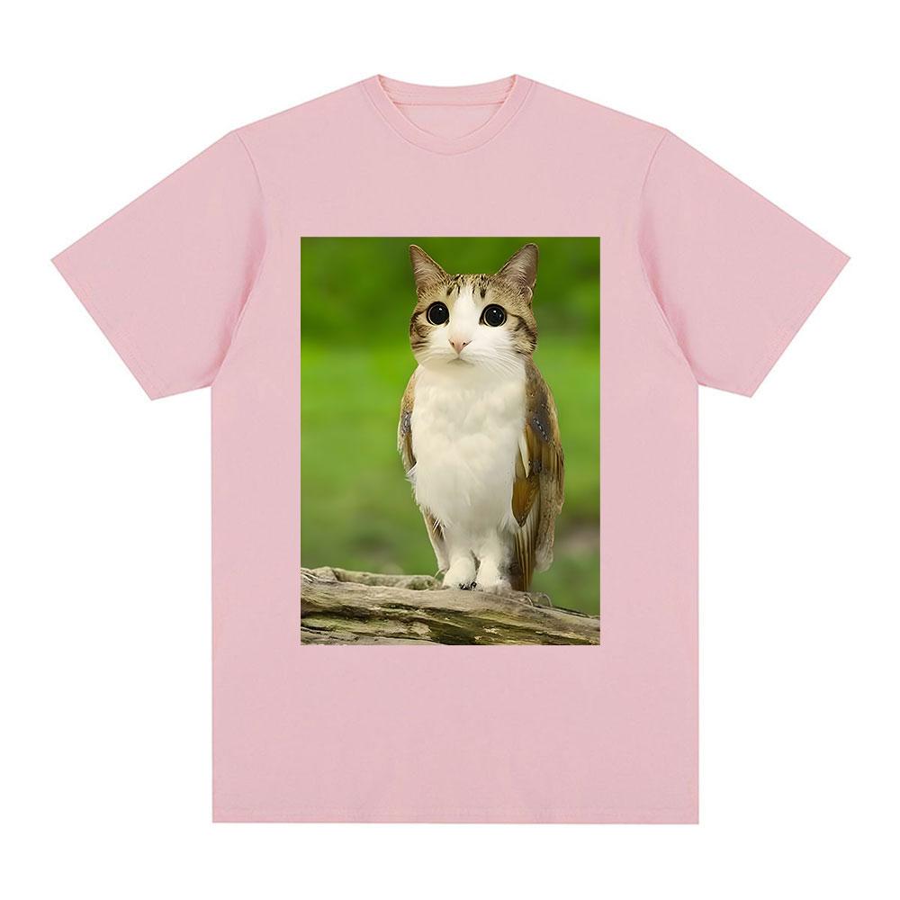 Cat Owl Funny Meowl Meme Brainrot T-shirts Men's Women Clothing Fashion Harajuku Short Sleeves T-shirt Cotton Oversized T Shirts