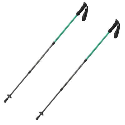 BUNDOK Trekking Poles System 3, Set of 2, I-Shaped, Turquoise, BD-465TQ, Tungsten Tip, Aluminum Alloy Shaft