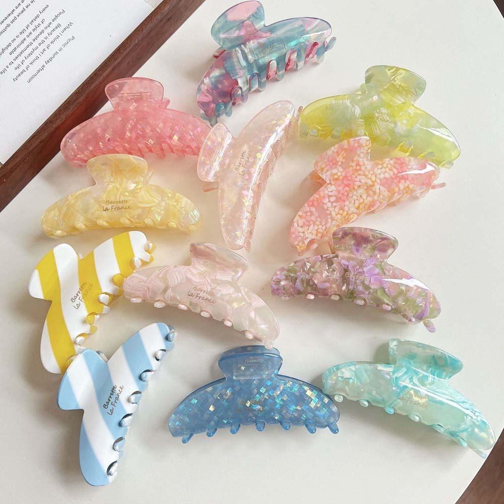 Acrylic Acetic Acid Hair Claw Elegant Women Hair Accessories Fashion Gradient Shark Clip  Gifts