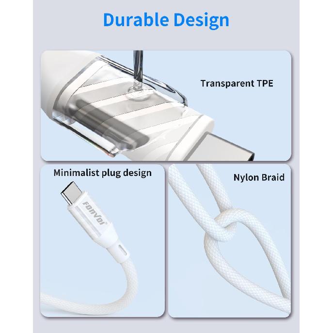USB Type C to 3.5mm Headphone Jack Adapter(2 Park),Transparent USB C to Audio AUX Cable Dongle Cord Compatible with iPhone 15/16 pro max,Pixel 4 3 2