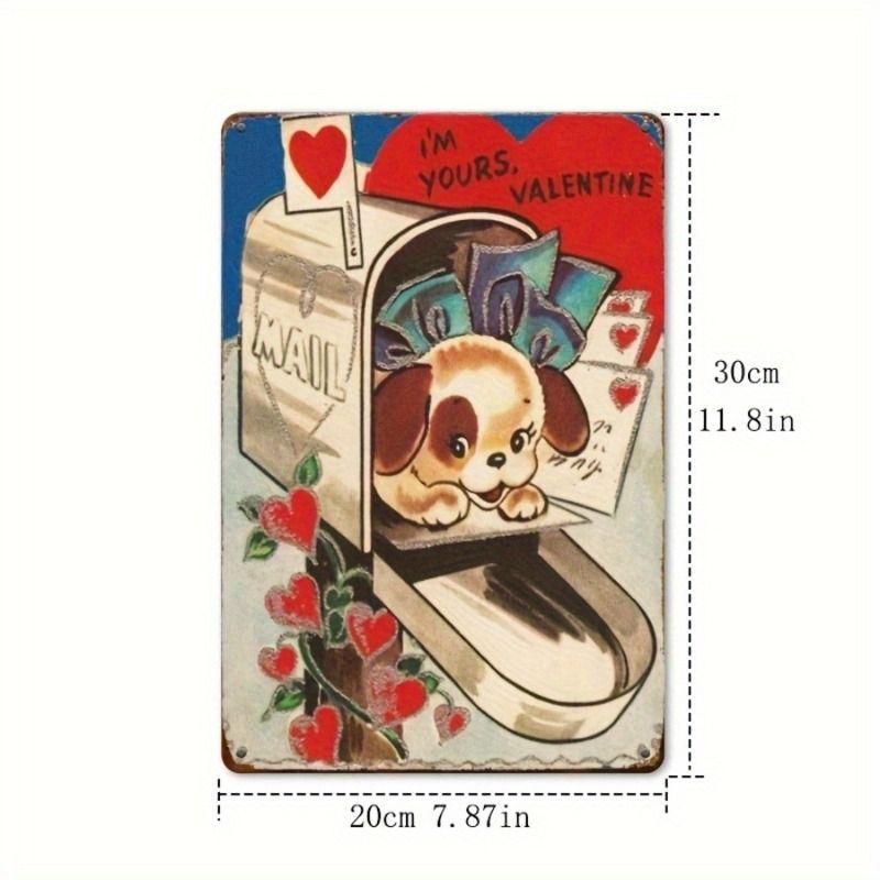 Peinture décorative métallique rétro pour la Saint-Valentin pour chambre à coucher de couples, salon, café, bar, restaurant