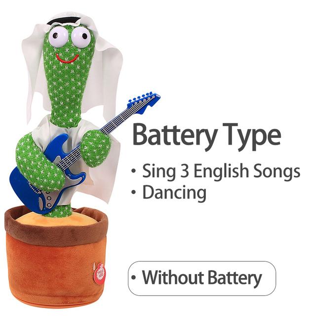 Dancing Cactus Electron Plush Toy Luminous Talking Twisting Cactus Doll Sound Record Repeat Toy Kid Education Toy Christmas Gift