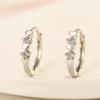 Silver Needle Small Circle Earring For Girl Women Stainless Steel Cz Heart Eardrop Hypoallergenic Piercing Ear Studs