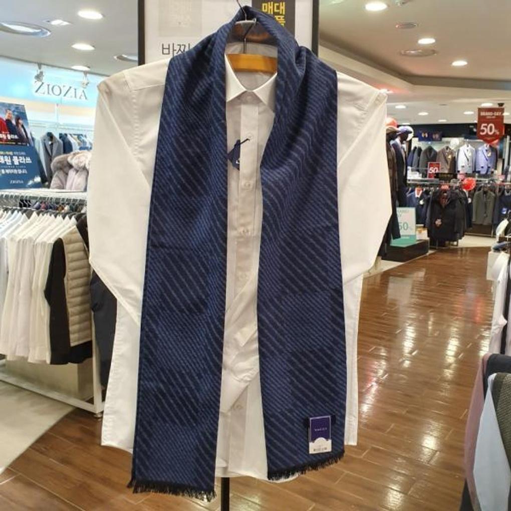 Men's Winter Soft Navy Blue Striped Muffler VM1I3BR 110 B0-3