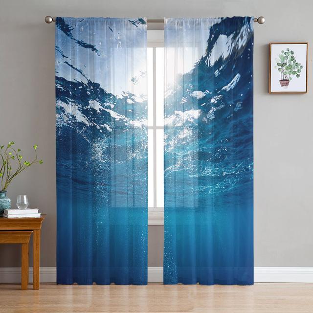 

Окна Скалы Вид на Море Белые Тюлевые Шторы Для Гостиной Спальни Детская Комната Кухня Декор Окна Прозрачная Вуаль Шторы 1 PCS W100XH250cm