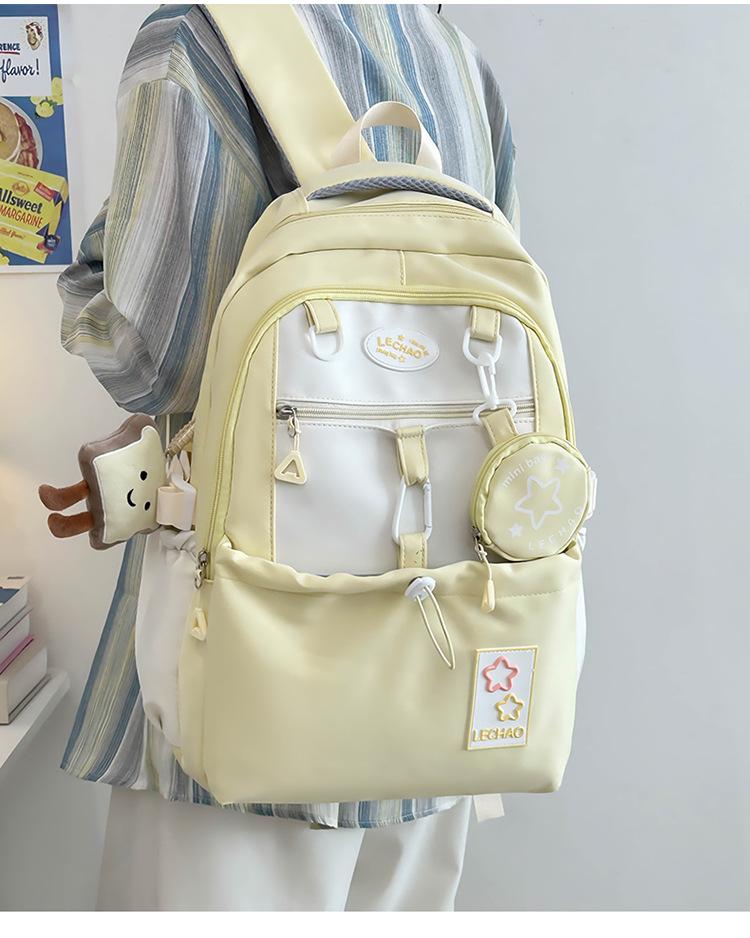 Schoolbag New College Style Cute School Bag Junior High School Student High School Student Lightweight Backpack Girl Large Capacity Backpack