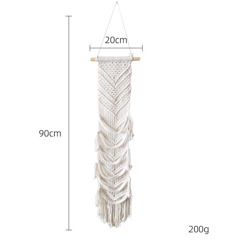 Bohemian-style multi-layered fringed woven wall hanging, hand-woven macaron tapestry, Bohemian-style room décor