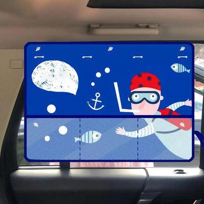 Car Window Screens Cartoon Design Shade For Car Window Automotive Interior Sunshade With Storage Function For Sedan RV Vehicle