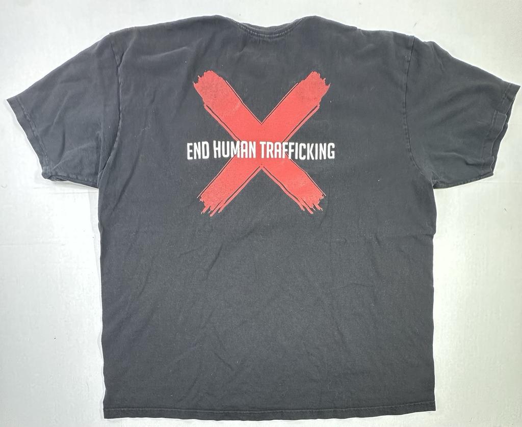 Vintage End Human Trafficking Black Red X Awareness Activism T-Shirt Adult XL