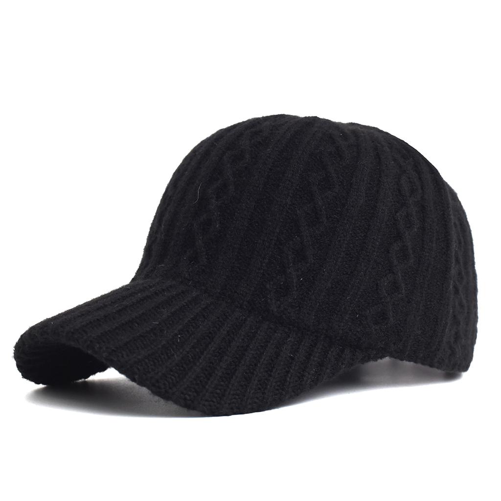 Trendy Knitted Baseball Cap For Men And Women  Autumn/Winter Fashion Peaked Hat, Versatile And Warm