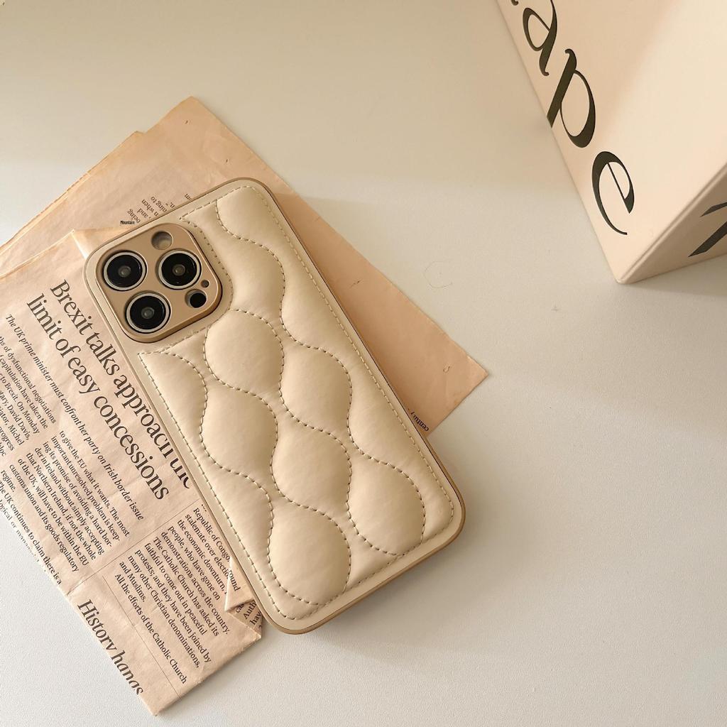 Leather Down Jacket Phone Case for Apple 15, Compatible with 14 Pro Max, Internet Celebrity 13, and XR - Drop-Proof Protection