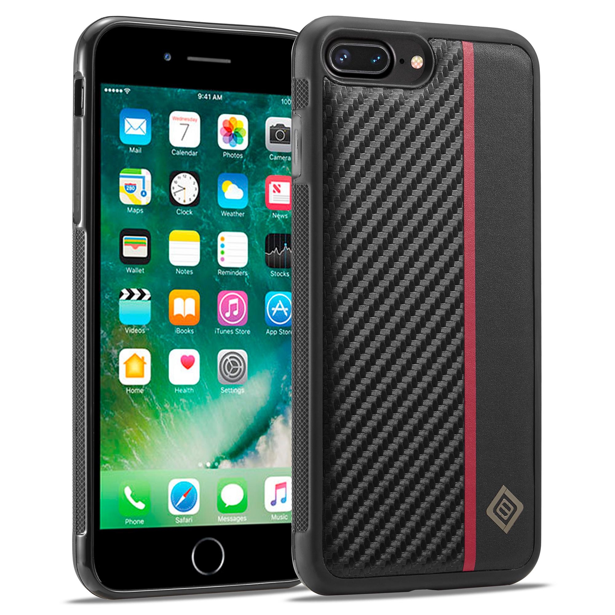 

LC.IMEEKE For iPhone 7/8/SE (2020)/SE (2022) PU Leather+TPU+EVA Case Carbon Fiber Texture Mobile Phone Cover A