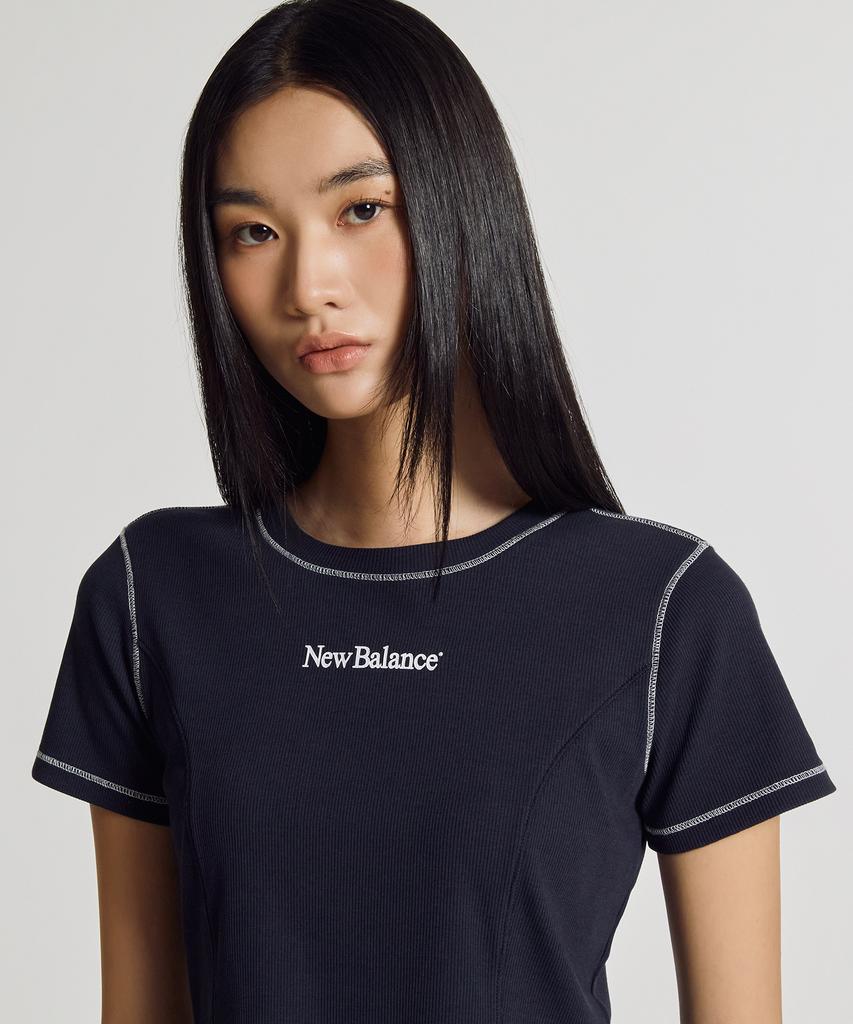 Nyuballanseu Nbneg3W652 / Women Essential Ribbed Short Sleeve Tee (Navy)