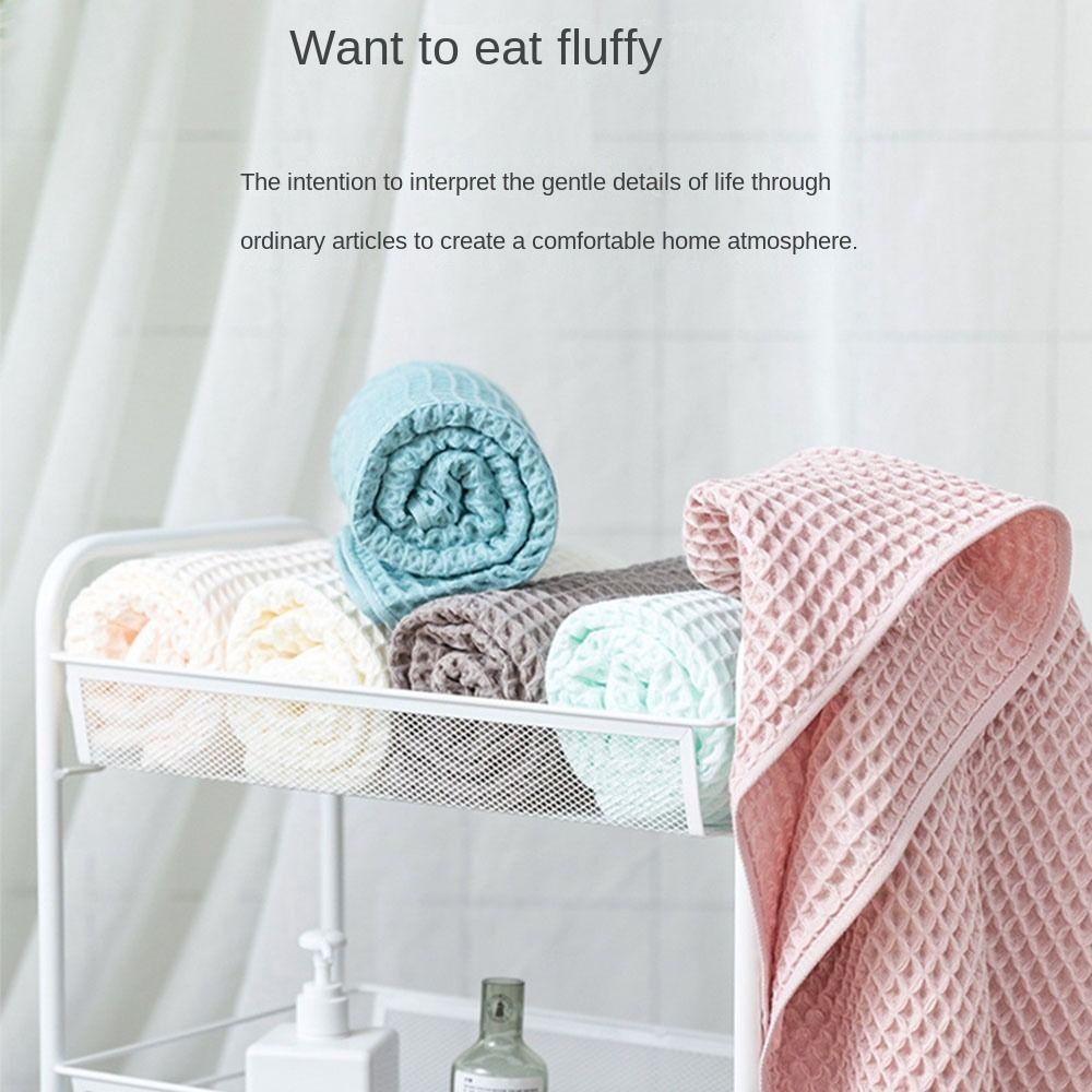 

Soft Cotton Waffle Bath Towel 70*140cm Home Cleaning Towel gifts Solid Color Towels синій
