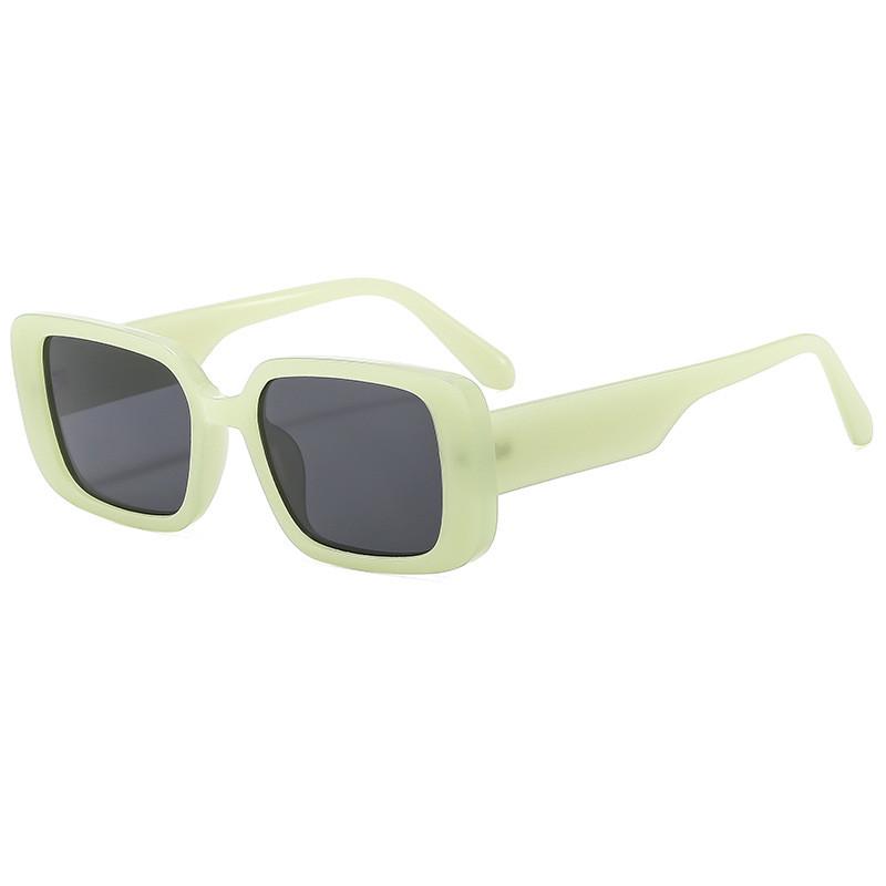 Retro Square Black Sunglasses With Grey Lenses Uv400 For Outdoor Sports