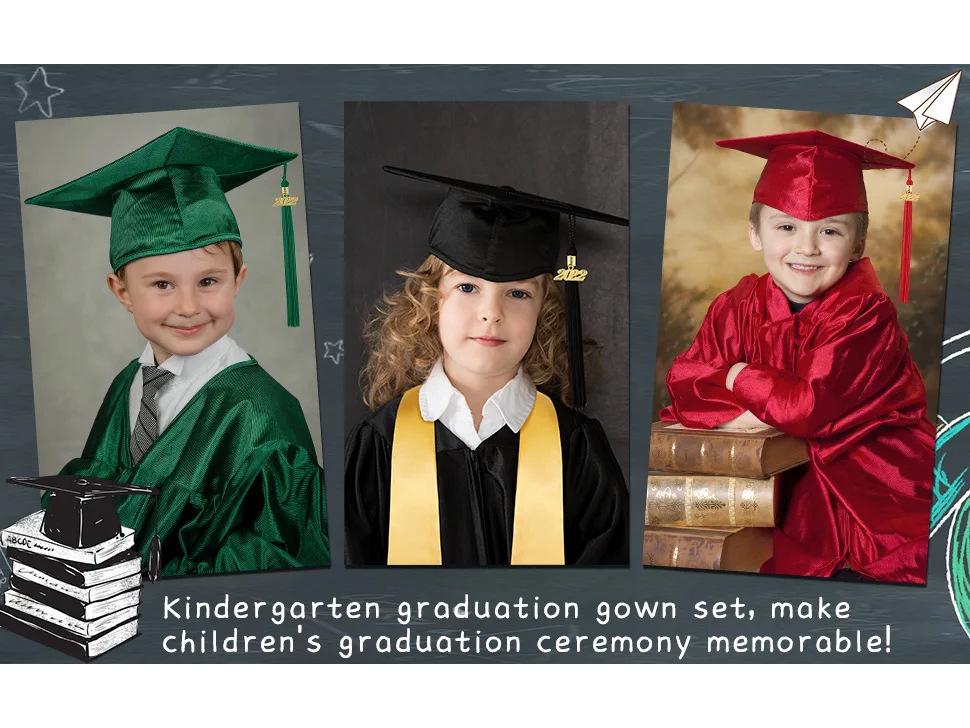 European & American Children's Graduation Gown: Knitted Kindergarten & Elementary School Set for Performances