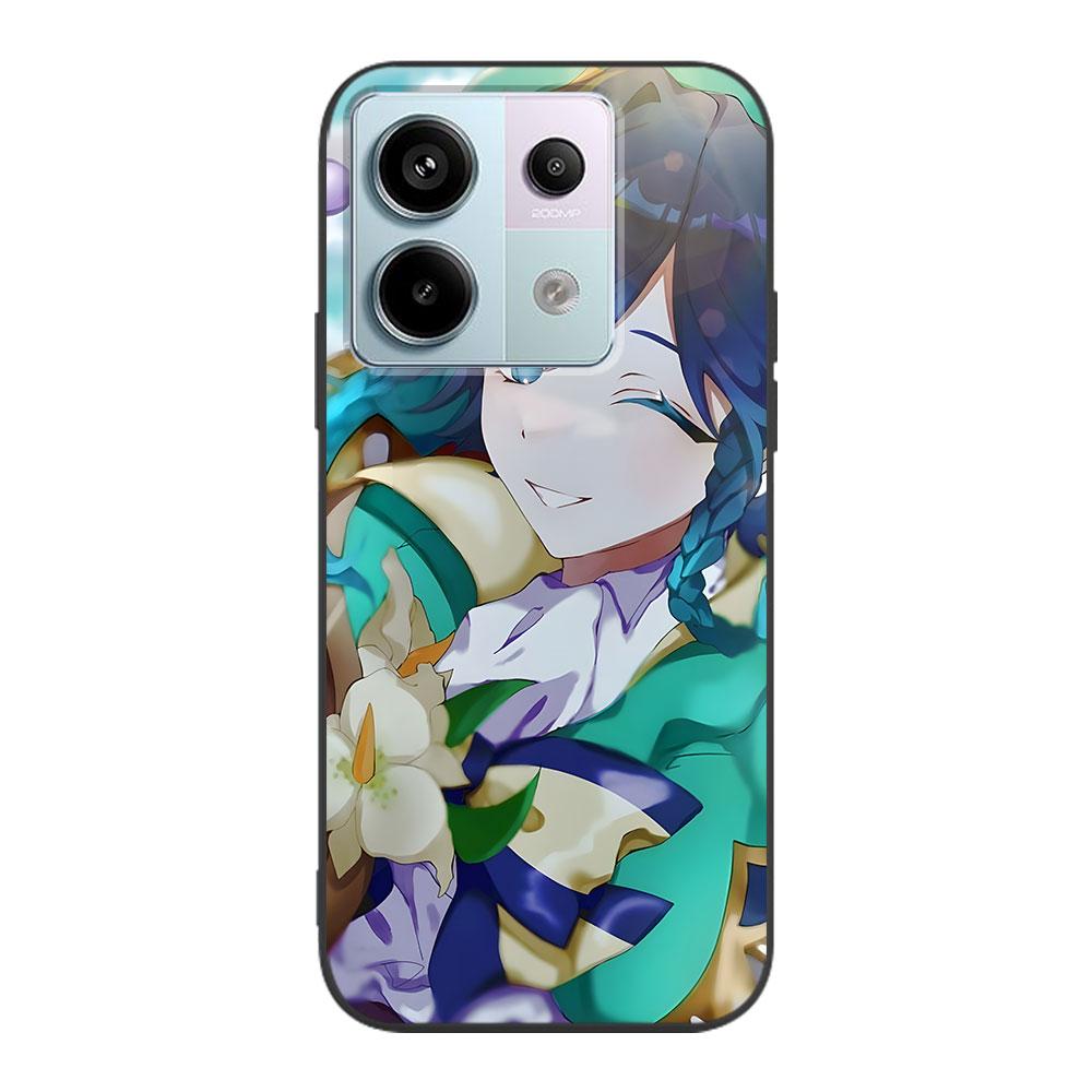 Barbatos Genshin Impact Case for Xiaomi Redmi 10 10C 9C 9A 9i 9 Prime 9T 12 12C 10A K40 Black Soft TPU Mobile Phone Bag Cover