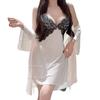 Pajamas Female Sexy Pure Desire French New Autumn, Winter and Summer Ice Silk High-end Suspender Nightdress Loungewear Set