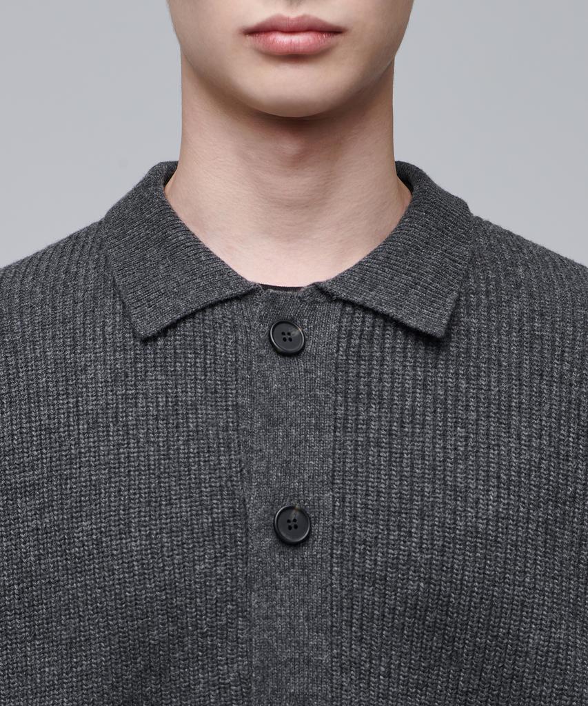 Musinsa Standard Oversized Ribbed Collared Cardigan [Medium Grey]