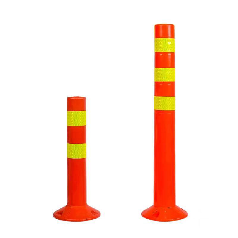 75CM Reflective Plastic Safety Post: PU Elastic Warning Barrier for Road Safety