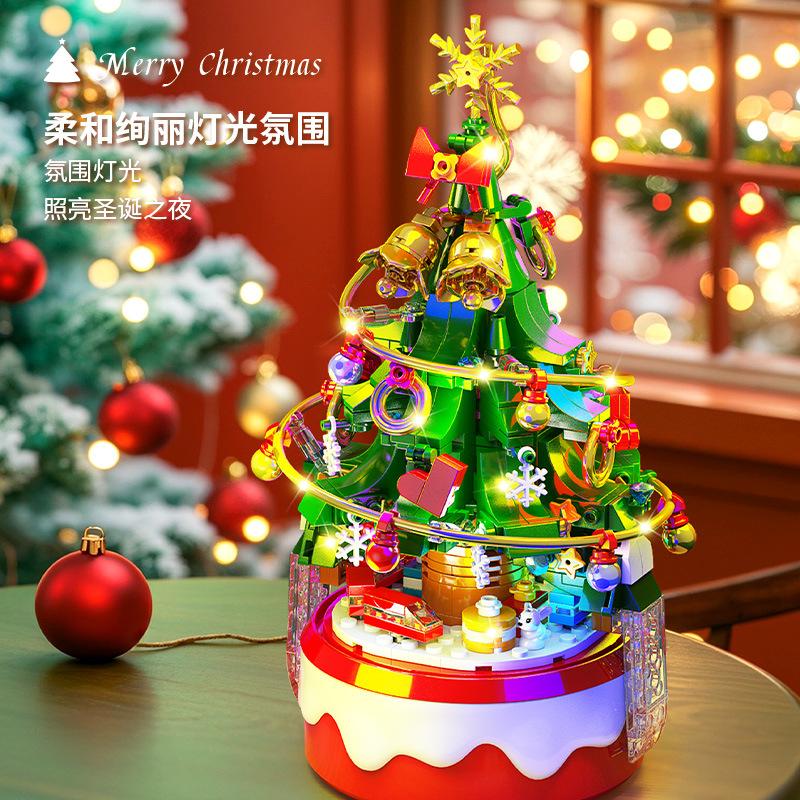 Diy Christmas Music Box Building Blocks | Santa Claus Snowman Micro Bricks Toy Compatible With  Holiday Decoration Kid Adult