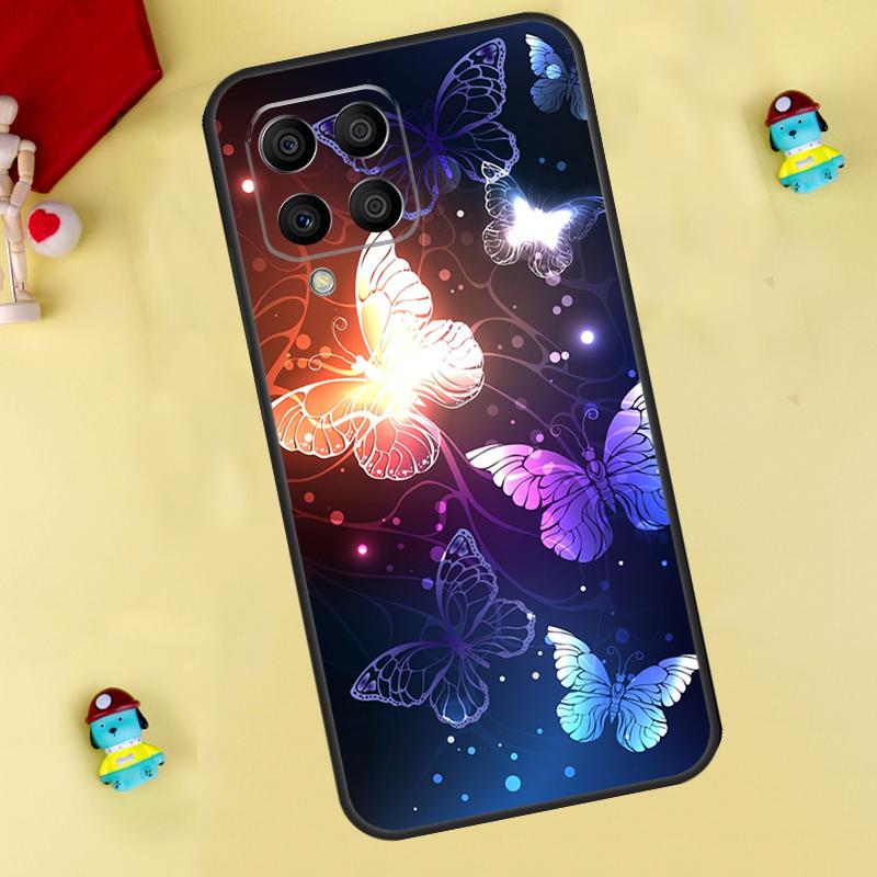 Black Beautiful Butterfly Case For Samsung Galaxy M35 M55 M15 M11 M12 M13 M14 M06 M16 M36 M56 M31 M53 M32 M52 M34 M54