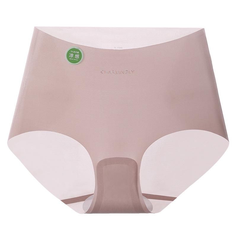 

Нетронутый ледяной шелк треугольные трусы с высокой талией трусы обтягивающие талию бедра ультратонкий жаккард большой размер нижнее белье для женщин трусики 3XL хаки