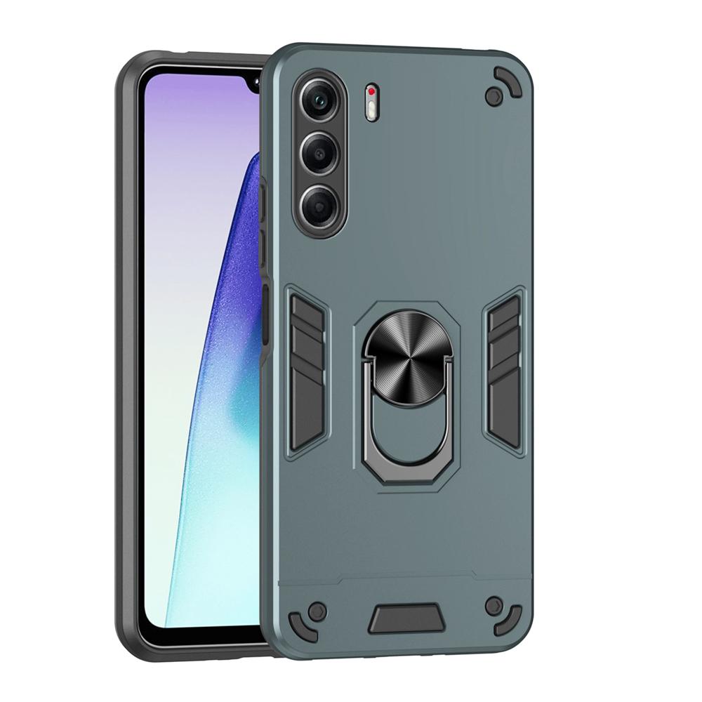 KEYSION Shockproof Armor Case for TECNO Camon 40 Pro 4G 5G Soft Silicone+PC Metal Ring Stand Phone Back Cover for CAMON 40 4G