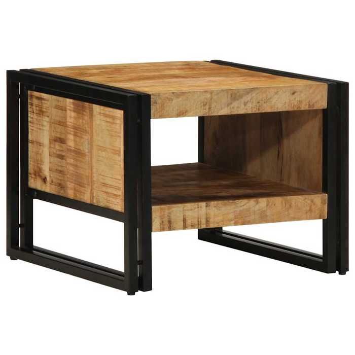 VidaXL Coffee Table 50x50x38 Cm Solid Raw Mango Wood, Side Table, Living Room Table, Accent Table, End Table, 4102712