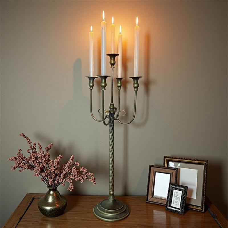 Retro Candlestick Holders Iron Metal Taper Candle Holders Decorative Candle Stands for Wedding,Dinning Home Decorations