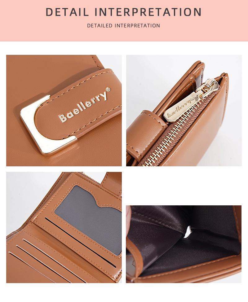 Women's Compact Multi-Card Wallet: Exquisite Short Section Buckle Coin Purse and Mini Card Holder