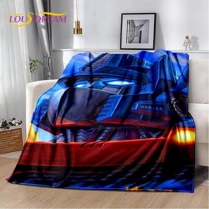 3D T-Transformers Cartoon Autobots Blanket,Soft Throw Blanket for Home Bedroom Bed Sofa Picnic Travel Office Rest Cover Blanket