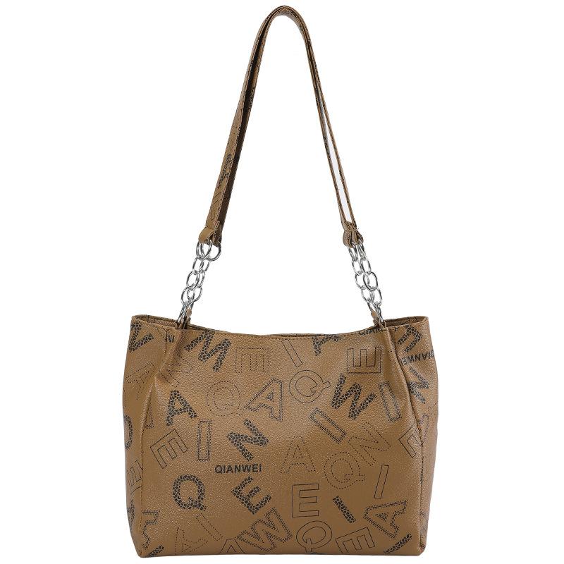 

2025 Spring New Fashion Printed Bag Women s Bag Textured Shoulder Bag Elegant European and American Retro Hand Underarm Bag хаки