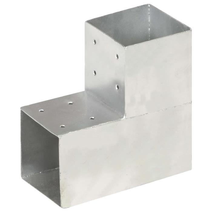 VidaXL Connecteur de poteau Forme en L Métal galvanisé 101x101 mm