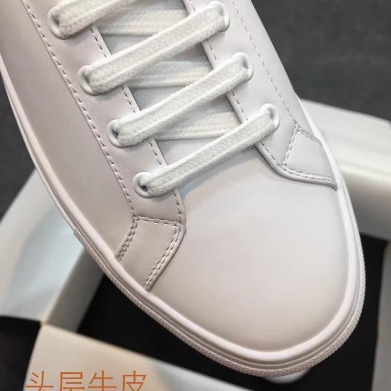 Cowhide Version of White Shoes Women's Shoes Flat Leather Casual Shoes Single Shoes Versatile Couple Board Shoes Women
