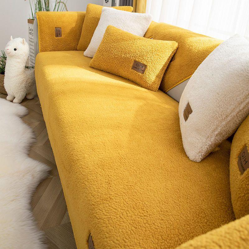 1pc Sherpa Fleece Sofa Cover Slipcover for Livingroom Super Soft Warm Plush Sectional Couch Cover Thick Fuzzy Non Slip