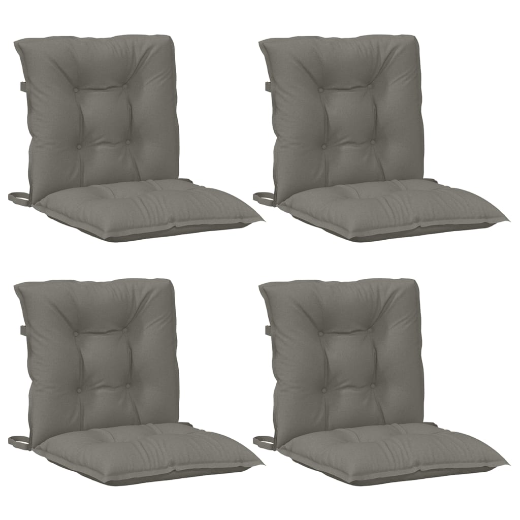 Low Back Chair Cushions 4 Pcs Dark Grey 100 X 50 X 7 Cm Fabric