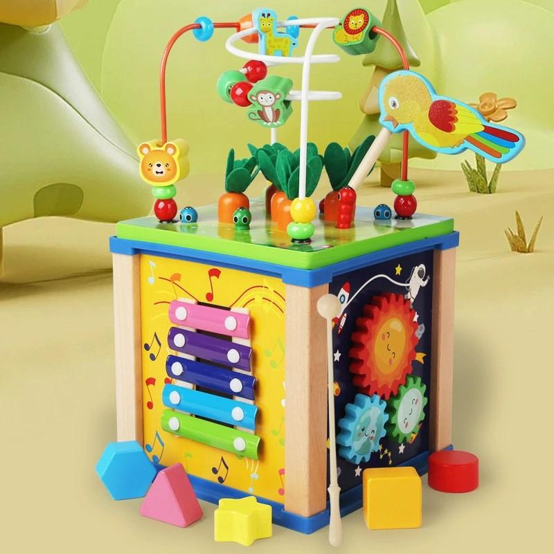 Children'S Bead Puzzle Infants Over 6 Months Montessori Intellectual Development Beaded Small Toys Treasure Box Building Block