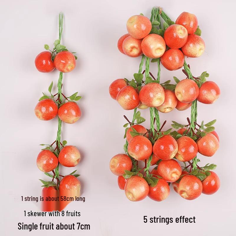 Artificial Vegetable & Fruit Skewer Wall Hanging - Chili & Corn Decor