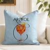 Classic Aperol Spritz Cushion Cover Eco Linen Pillow Case DoubleSided Print Breathable Durable Zipper Home Decor Gift