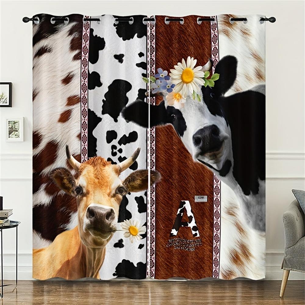 Retro Denim Horse Cowboy Vintage Style Farmhouse Boys Window Panel Curtains Blinds For Kids Bedroom Living Room Bathroom Kicthen Door Home 2P