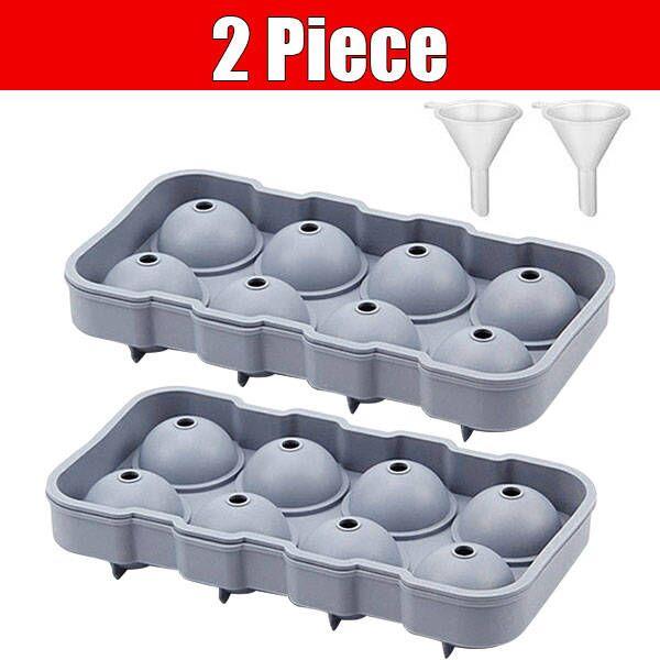 Large Sphere Ice Cube Molds 4/8 Grid Whiskey  Mold Leak-free Round  Cube Mold Easy Fill & Release  Ball Maker Tools