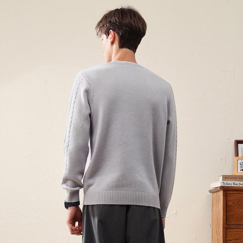 Komon Boca Herren Dick Warm Rundhals Zopfmuster Wollpullover