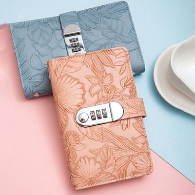 50Sheets Saving Money Binder Emboss Flower Savings Handbook Budget Binder with Lock Refillable Cash Envelopes Account Book
