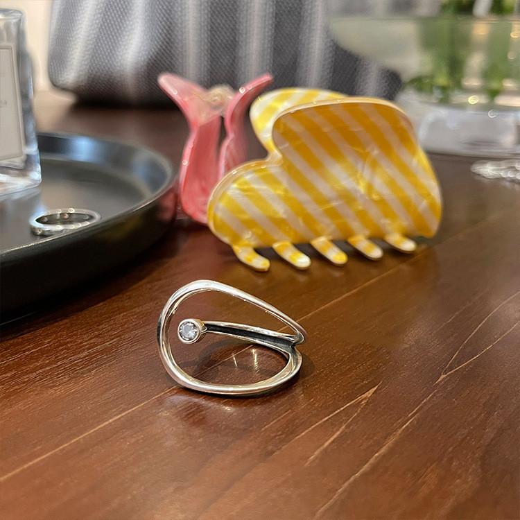 

Korean Unique Daejeon Design Minimalist Silver Ring For Couples Adjustable Size