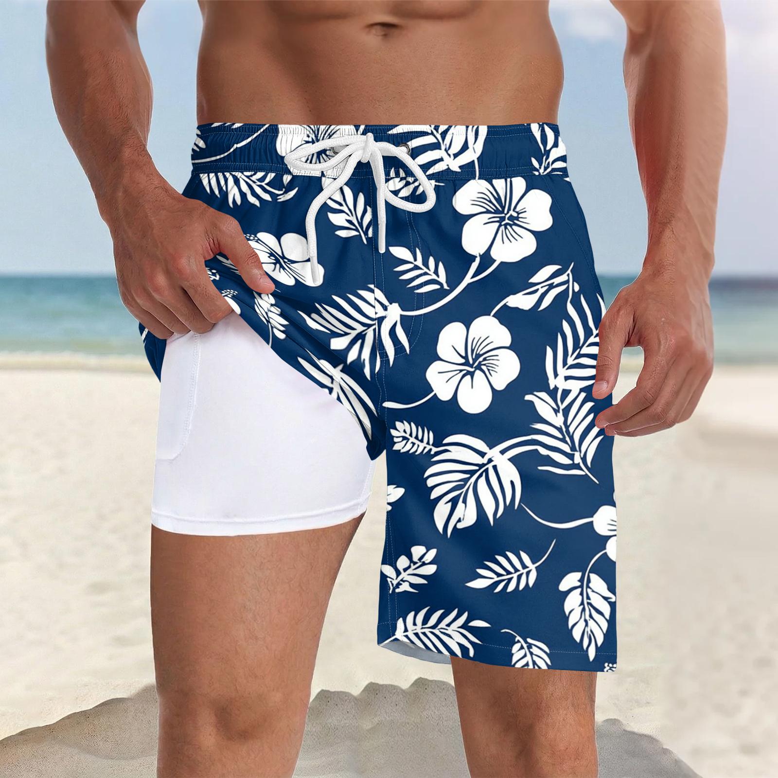 Men s Swim Quick-dry Beach Casual Swimming Trunks (With Pockets) S