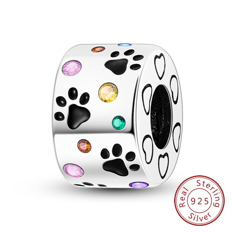 Fit Original Charms Beads Copper Clip Charms Zircon Silicone Spacer Beads For Bracelet Women Diy Gift Party